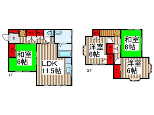 南川貸家の物件間取画像